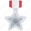 silver, medal, award, honor 