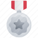 silver, medal, award, victory