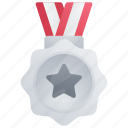 silver, medal, achievement, badge