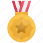 gold, medal, award, victory 
