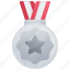 silver, medal, award, victory 