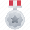 silver, medal, achievement, badge