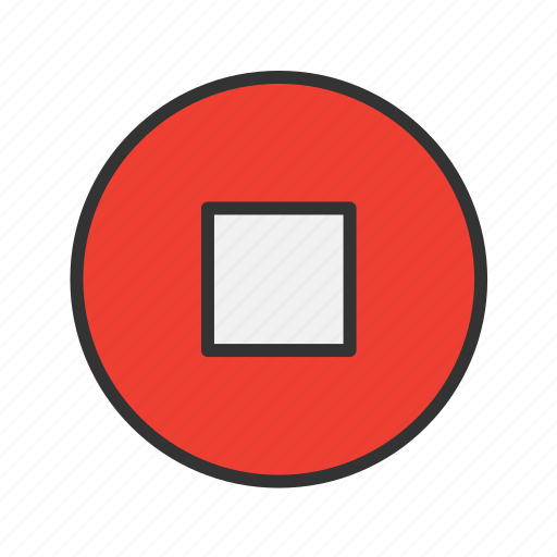 Stop, end, pause, button, square, playback, media player icon - Download on Iconfinder