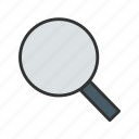 zoom, magnifying glass, find, search, loupe, explore, look, view