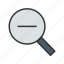 zoom out, magnifying glass, minus, reduce, minimize, loupe, find, search 