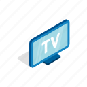 display, isometric, monitor, screen, technology, television