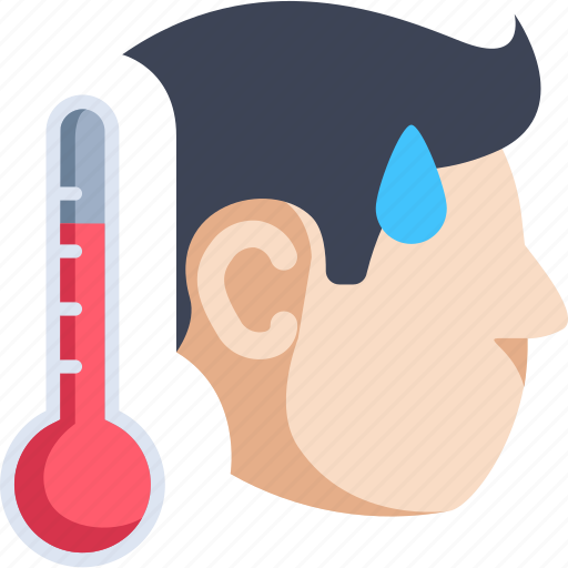 Illness, sick, fever, flu, thermometer, human, head icon - Download on Iconfinder