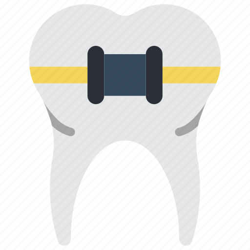 Braces, dentist, medical, metal, straighten, tooth icon - Download on Iconfinder