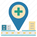 gps, hospital, location, map, placeholder, point