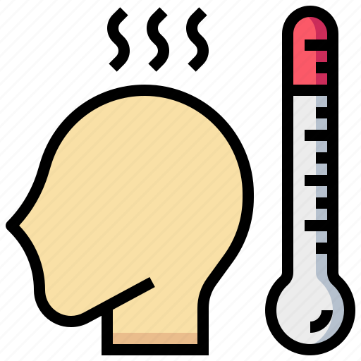 Checkup, fever, head, health, medical, thermometer icon - Download on Iconfinder