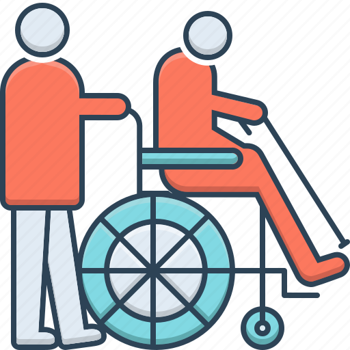 Geriatrics, handicapped, physiotherapist, therapy, wheelchair icon - Download on Iconfinder