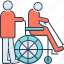 geriatrics, handicapped, physiotherapist, therapy, wheelchair 