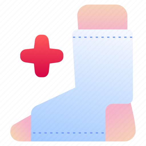 Broken, leg, bandage, wounded, foot, injury icon - Download on Iconfinder