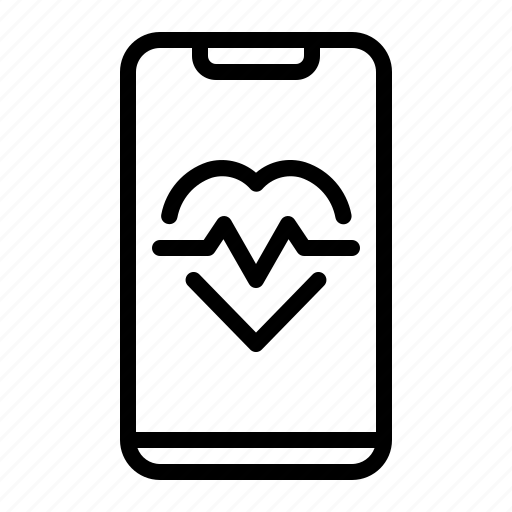Phone, health, heart, monitoring, heartbeat icon - Download on Iconfinder