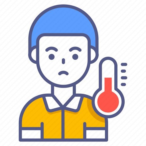 Sick person, fever, thermometer, temperature, celsius, fahrenheit, sick icon - Download on Iconfinder