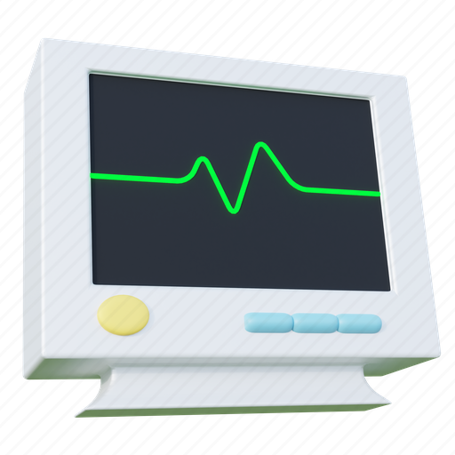 Monitor, ecg monitor, ecg-machine, electrocardiogram, ecg, cardiology, cardiogram 3D illustration - Download on Iconfinder