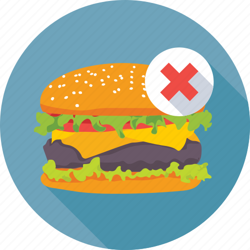 Burger, prohibition, restricted, unhealthy food, weight loss icon - Download on Iconfinder
