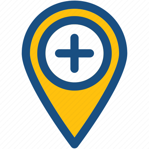 Health clinic, hospital location, hospital pin, location pin, map pin icon - Download on Iconfinder
