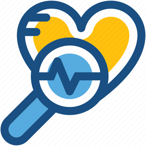 Ecg, ekg, heart checkup, heart diagnoses, searching heart icon - Download on Iconfinder