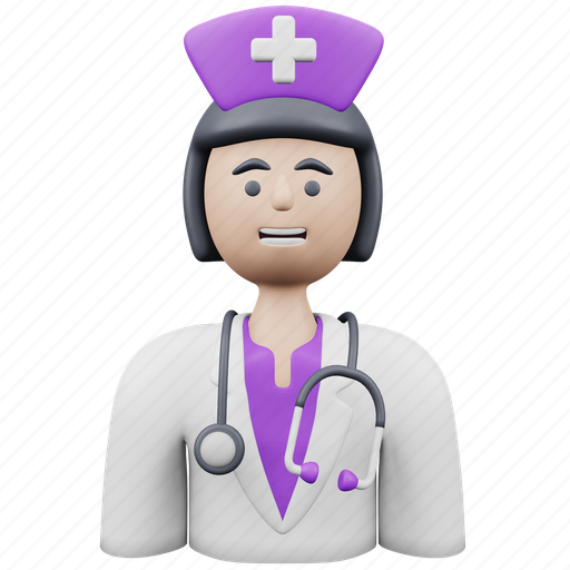 Nurse, medical, healthcare, doctor, female, woman, hospital 3D illustration - Download on Iconfinder