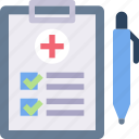 checklist, checkmark, clipboard, medical, pen
