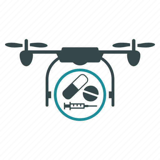 Air drones, drug delivery, flying drone, nanocopter, pharmacy shipment, quad copter, quadcopter icon - Download on Iconfinder