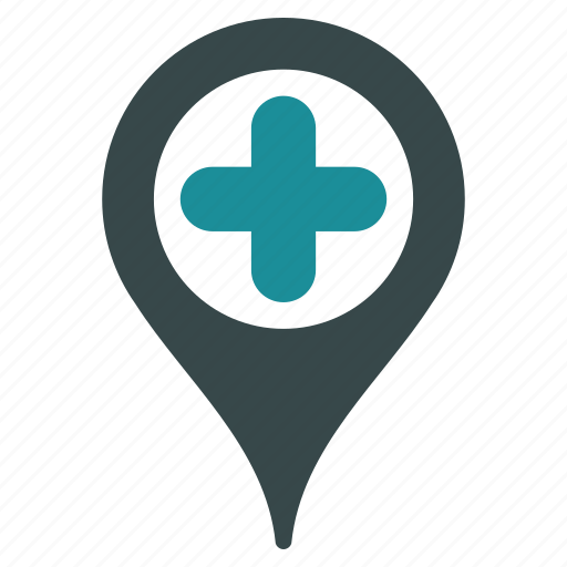 Location, medicine, navigation, pin, point, map marker, medical pointer icon - Download on Iconfinder