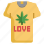 shirt, t, weed, cannabis, botanical 