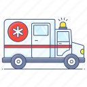 ambulance, medical van, medical vehicle, hospital wagon, rescue van