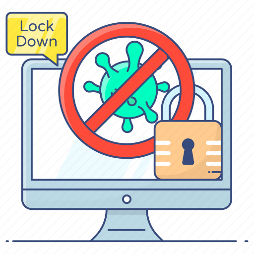 Lockdown, coronavirus lockdown, corona protection, quarantine, isolation icon - Download on Iconfinder