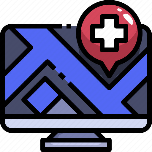 Computer, gps, hospital, location, medical, placeholder, website icon - Download on Iconfinder