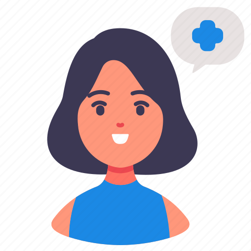 Woman, informative, avatar, healthcare, medical, talking icon - Download on Iconfinder