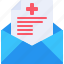 email, envelope, healthcare, mail, report 