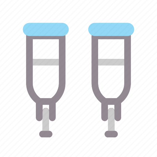 Crutches, disable, equipment, healthy, help, leg, medical icon - Download on Iconfinder