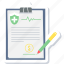 health, insurance, ecg report, report, clipboard, medical, document 