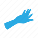 hand, flat, icon, blue, medical, equipment, doctor, healthcare, gloves