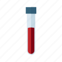 blood, flat, icon, test, tube, medical, equipment, doctor, hand