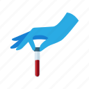 test, tube, flat, icon, blood, medical, equipment, doctor, hand