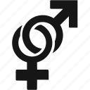 female, male, male and female, symbol