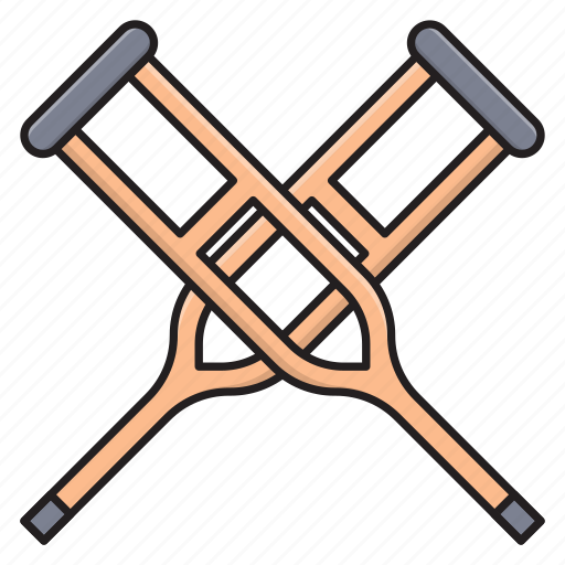 Crutches, disable, healthcare, medical, sticks icon - Download on Iconfinder