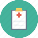 clipboard, document, hospital, medical, notice, write icon