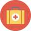 cross, first aid, kit, medical, medical kit, suitcase 