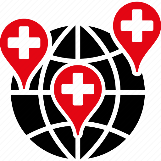Clinic, locations, geo targeting, hospital, map markers, medical, pointer icon - Download on Iconfinder