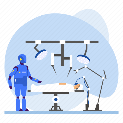 Telemanipulators, surgical robots, medical sciences, operation theater, laparoscopic illustration - Download on Iconfinder