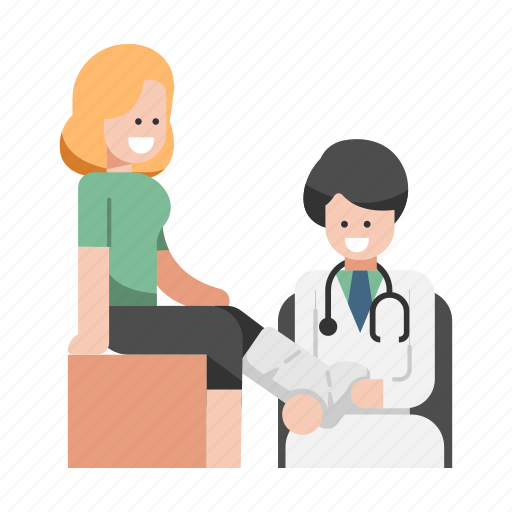 Doctor, leg, medical, patient, physical recovery, rehabilitation, splint icon - Download on Iconfinder