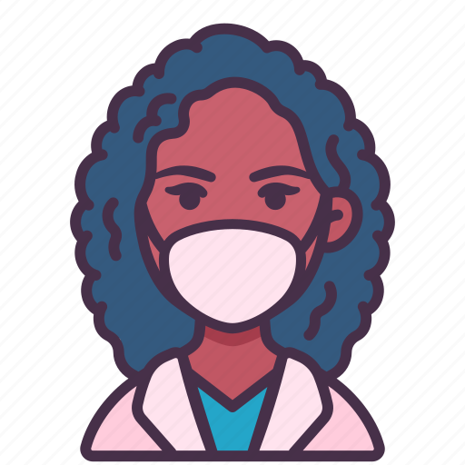 African american, coronavirus, doctor, female, hospital, medical, n95 mask icon - Download on Iconfinder