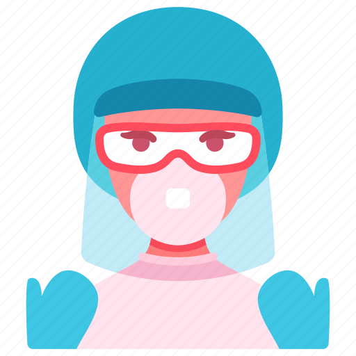 Coronavirus, doctor, face shield, female, medical, n95 mask, surgeon icon - Download on Iconfinder