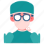 avatar, doctor, glasses, male, man, medical, surgeon 