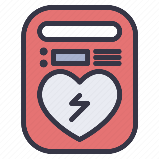 Medical, hospital, supplies, defibrillator, battery, heart, shock icon - Download on Iconfinder