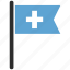 cross, flag, medical, pole 